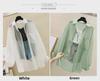 2024 Loose Mint Chiffon Cardigan: Korean Style Women's Long Sleeve Summer Jacket