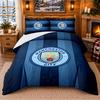 Ensemble de literie 3 pièces imprimé Motif Manchester City Drap de lit Taie d'oreiller Pour décoration de chambre