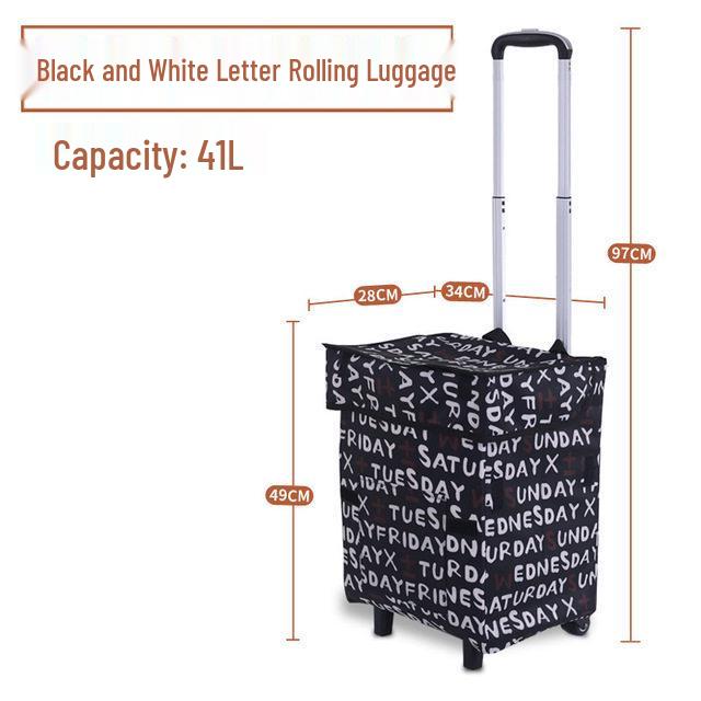 Portable Folding Trolley Bag: Telescopic Shopping, Storage & Luggage Cart