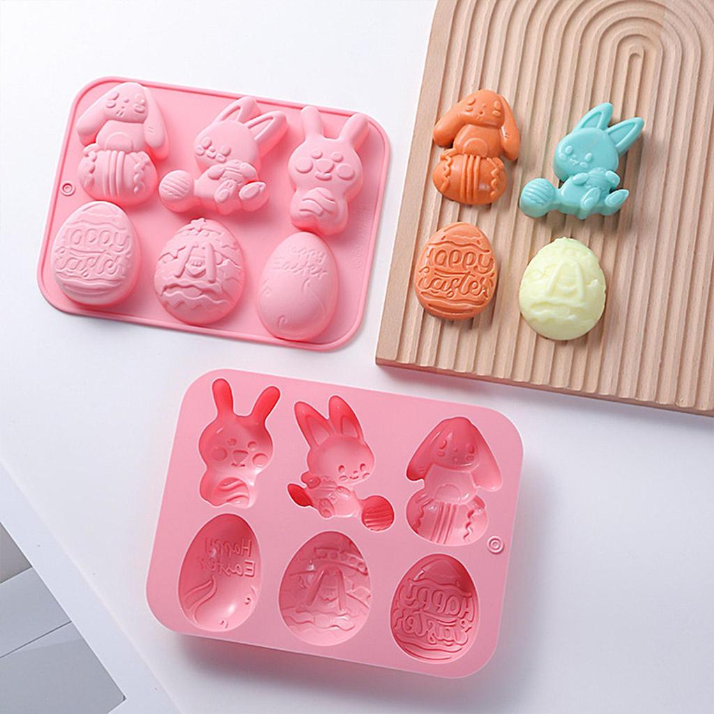 Silicone Mold Easy Release Handmade Craft-Making Tool 3D Rabbit Silicone Chocolate Mold For Ice Soap Cake Cupcake Decoration