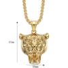 Men's Hip Hop Lion Pendant Necklace Stainless Steel Gold Black Cuban Chain Punk Men Fashion accessories