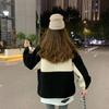 Herbst Winter Mode Langarm Stehkragen Trench Color Blocking Damenbekleidung Koreanisch Reißverschluss Warm Allround Trend Tops