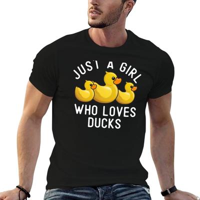 Duck Lover Just A Girl Who Loves Ducks Cute Duck Gifts For Unisex Girls Tshirt Festival Short Sleeve Tshirt
