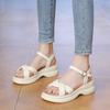 Fashion CRLAYDK Summer Simple Women's Sandals Comfort Platform Ladies Straps Open Toe Shoes Walking Casual Beach Dressy Slippers