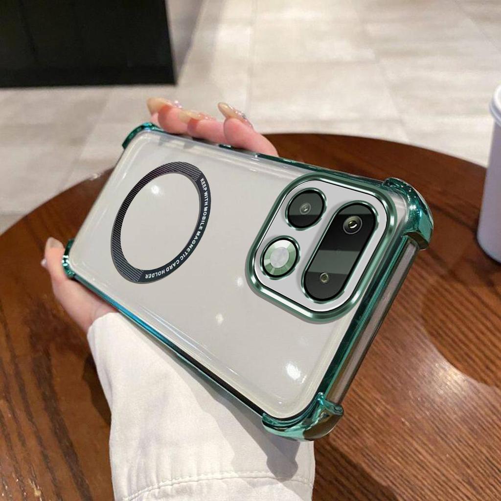 Case for realme 16 Pro 5G,Pro+ 5G Clear Magnetic Casing Electroplated Lens Frame Phone Cover