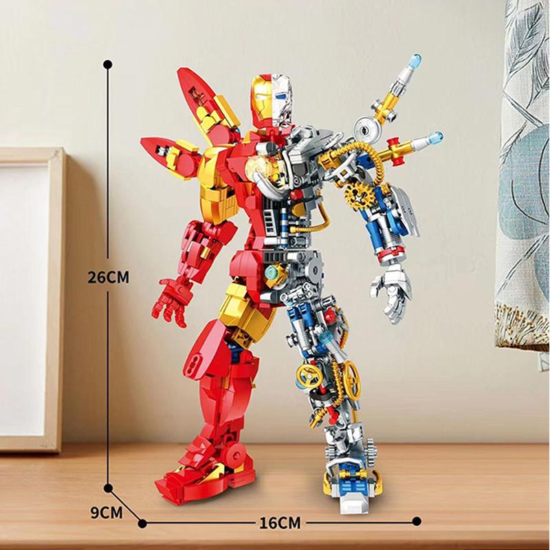 Marvel Avengers Movie Superheroes Half Perspective Machine Iron Man Titan Robot Building Blocks Bricks Model Kids Boys Toys