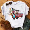 Fashion Cute Disney Mickey Minnie Cartoon Graphic Printed Women T-Shirt Casual O-Neck Short Sleeves Streetwear Female Tops Tees
