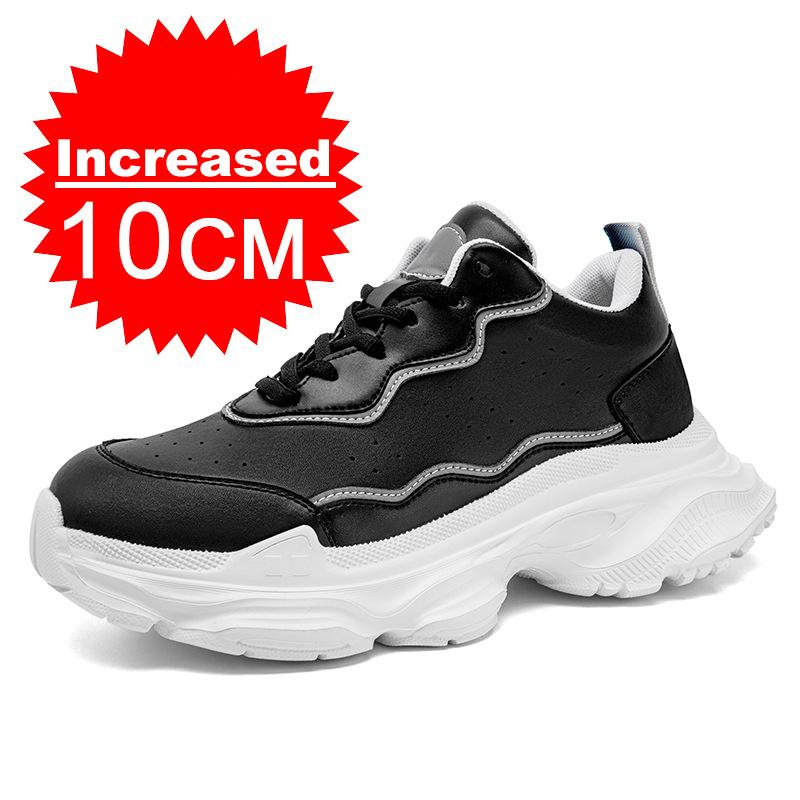 Luxury Elevator Shoes Men's Sneakers Height Increasing Invisible 6/8/10CM Heighten Sports Man Taller Lift White Thick Sole Shoes