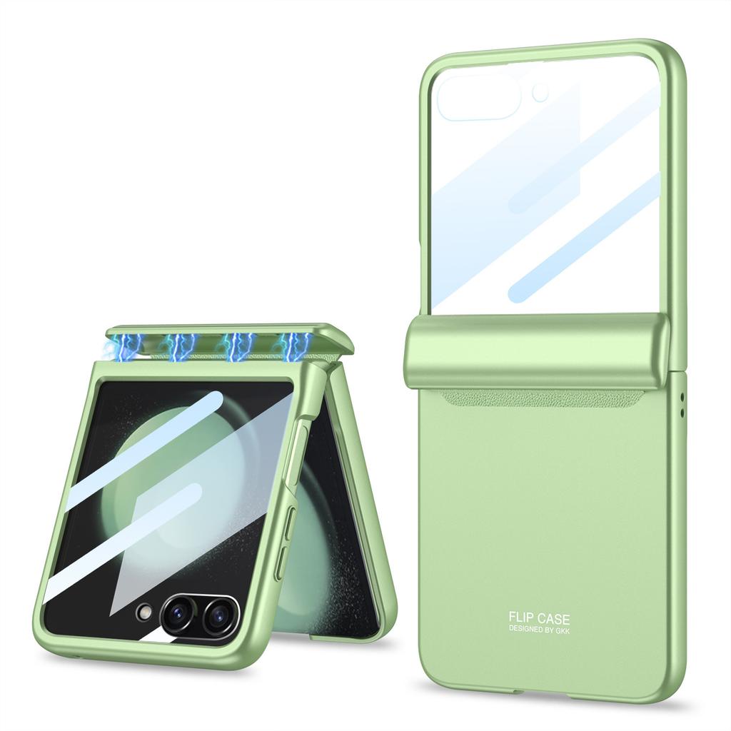 Applicable to Samsung Zflip1 mobile phone case magnetic hinge case film integrated large window flip1 anti-drop protective case