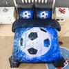 3D Soccer Bedding Set 3 Pieces(1 Soccer Duvet Cover 2 Pillowcases) Sport Microfiber Bedding Set for Boys Kids Teens
