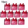 10PCS Christmas Gift Paper Bags For Candy Cookie Nougat Packaging Christmas Candy Box With Handles Holiday Party Decorations
