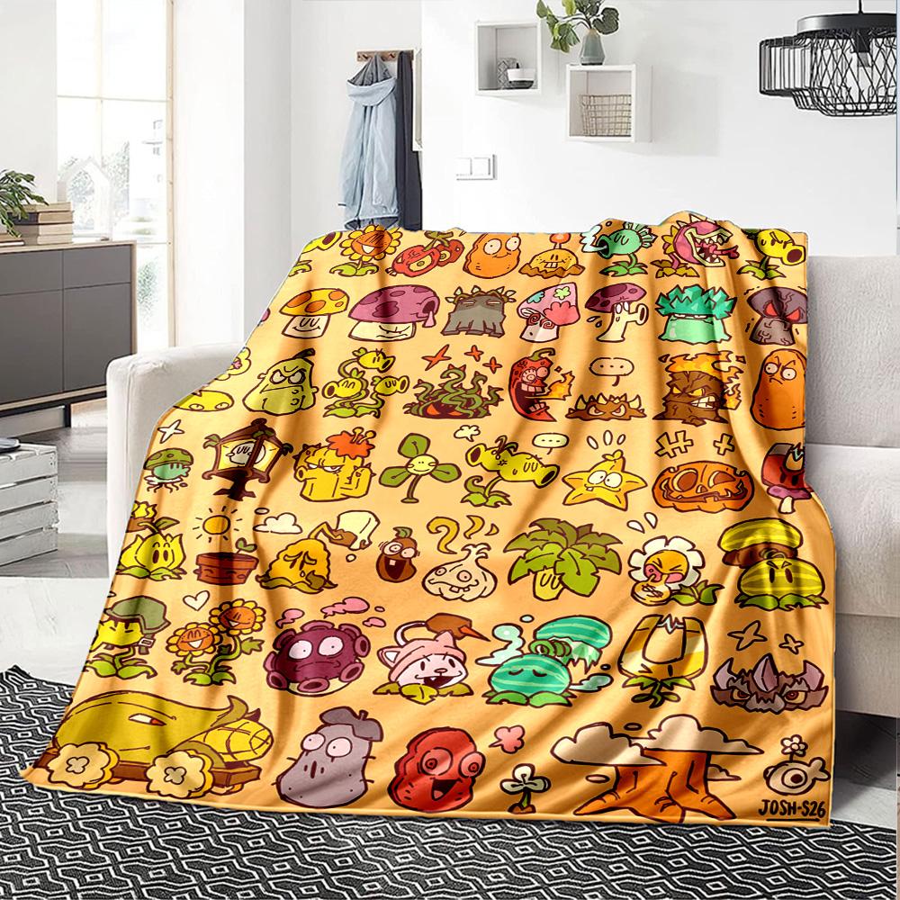 Plants Vs. Zombies Blanket Durable Comfort Great for Picnics Livingroom Bed All-Season Use Modern Style Gifts For Family Or Friends