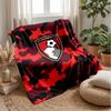 Bournemouth Football Print Flannel Blanket, Soft Warm Lightweight Throw Blanket for Sofa Bed Camping