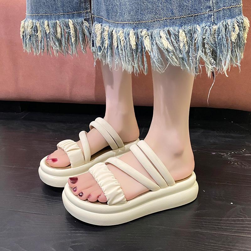 Platform sandals women's new summer wear exquisite fashion high sense with skirt beach two wear sandals