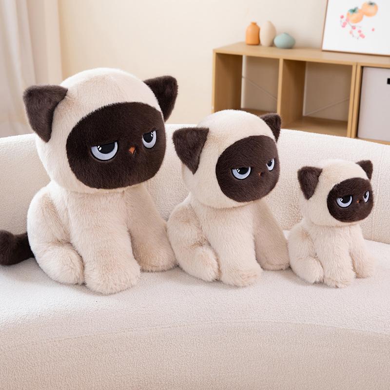 Siamese Cat Plush Pillow Soft Stuffed Animal Doll Cushion For Sofa Bedroom Decor Gift