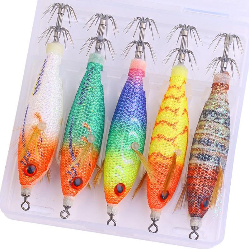 Eight-Band Special Slow-Sinking Luminous Wooden Shrimp Lure8CM 5.8GHard Bait Bionic Fake Bait Cuttlefish Octopus Fake Bait