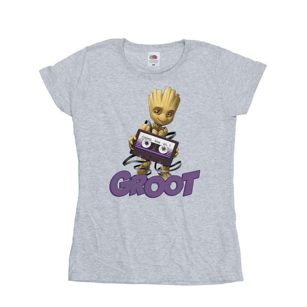 Guardians Of The Galaxy Womens/Ladies Groot Casette Cotton T-Shirt