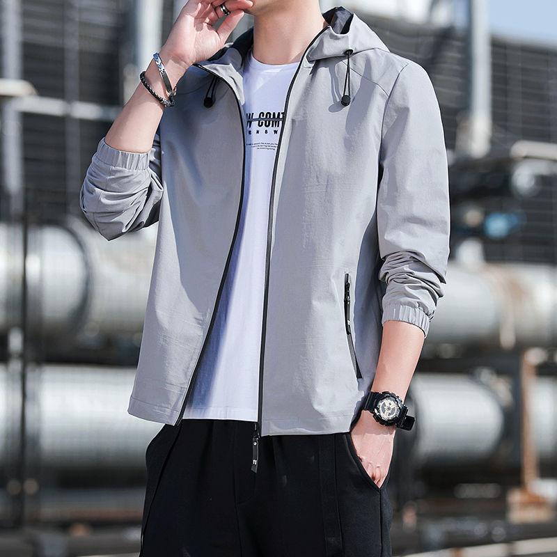 Jacket Men's Spring, Autumn and Winter New Ins Trend Hooded Casual Versatile Loose Jacket Top Clothes