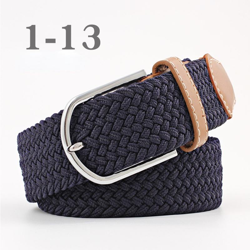 2026 New Fashion High Quality Explosive Women's Canvas Belt Men's Elastic Belt Casual Stretch Woven Pin Buckle Belt