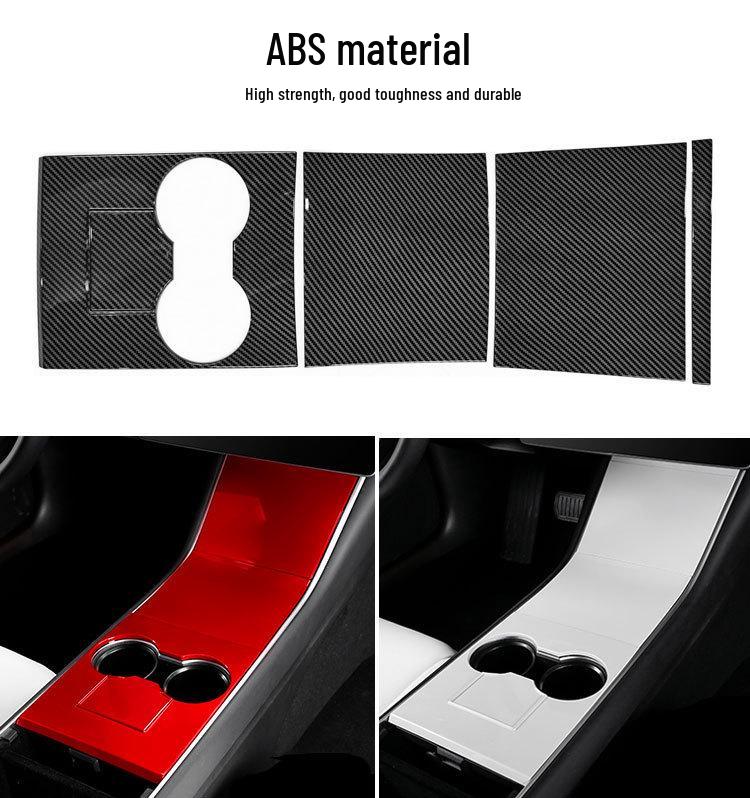 Tesla Model 3 Karbonfaser-Konsolenpanel Kratzfester Dekorativer Aufkleber