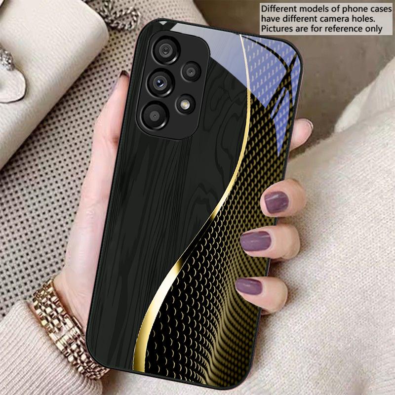 Wood grain mesh black For Samsung S8 S9 S10 20 U ltra S21 Pro S22 Plus S23 FE S24 Ultra 22 S25 Edge S25Ultra Glass Phone Case