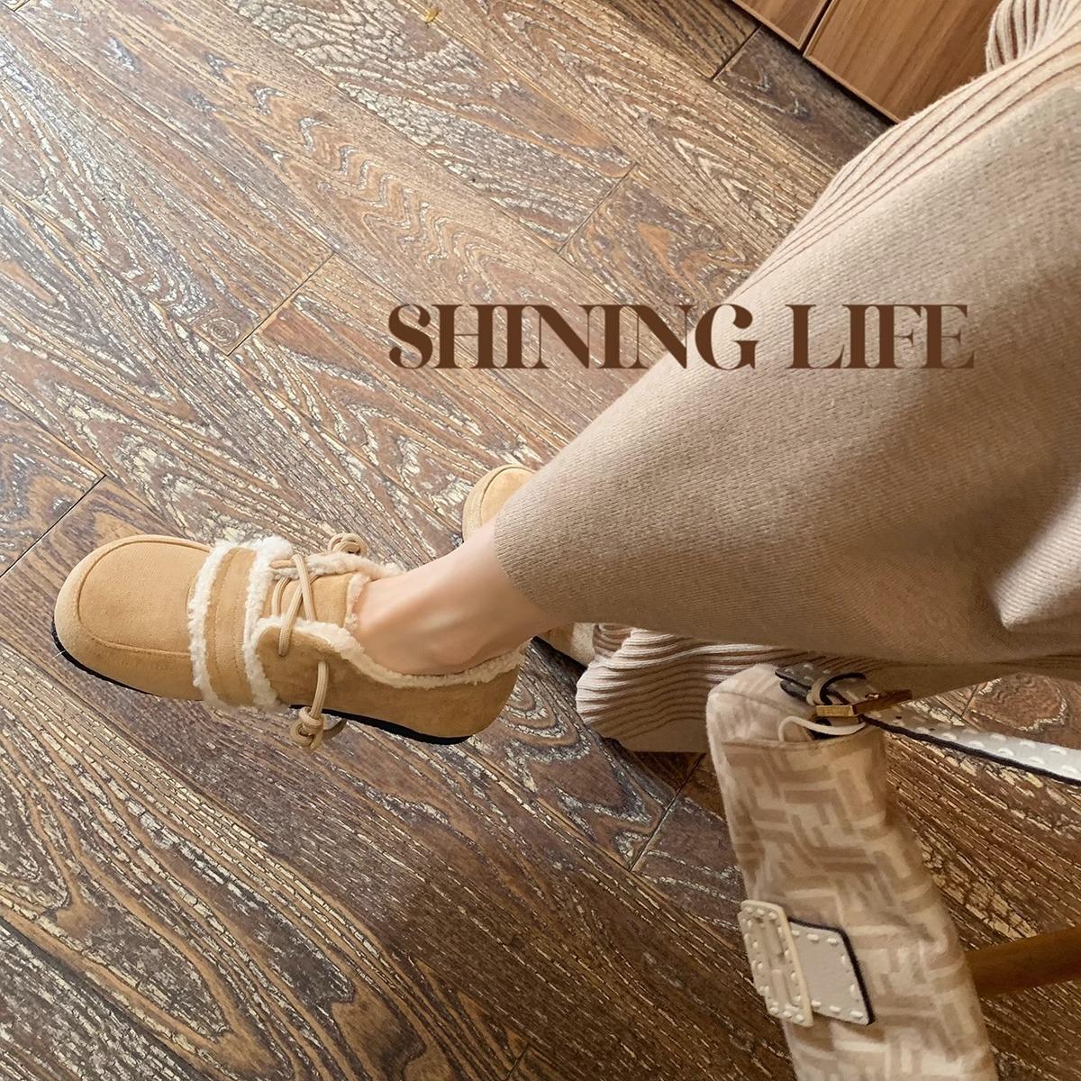 Модные замшевые кожаные мокасины из овечьего меха женские теплые зимние туфли для женщин — фото 4