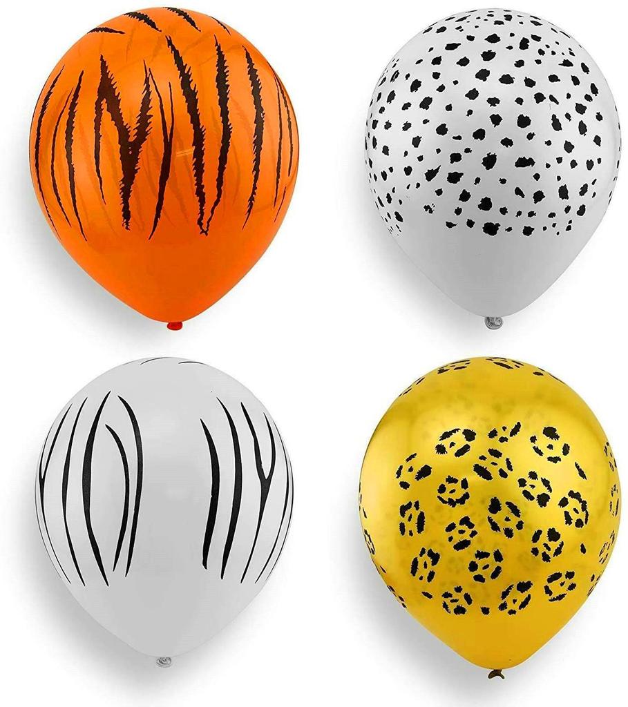 12 Safari Inches Theme Party Decorations Jungle Animal Baloons Balloons Birthday