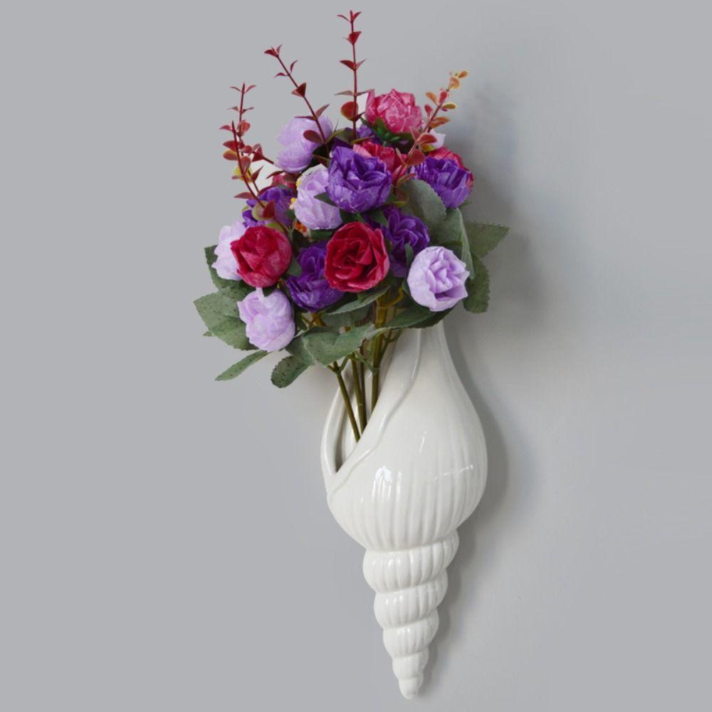 Handmade Ceramic Shell Conch Vase Nordic Simple Style Ceramic Vase Gardening