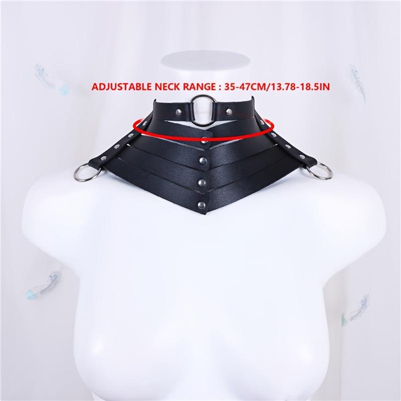 Adjustable Gothic Punk Faux Leather Choker Necklace Y2K Inspired, Black with Metallic Studs, Versatile for Casual or Party Wear