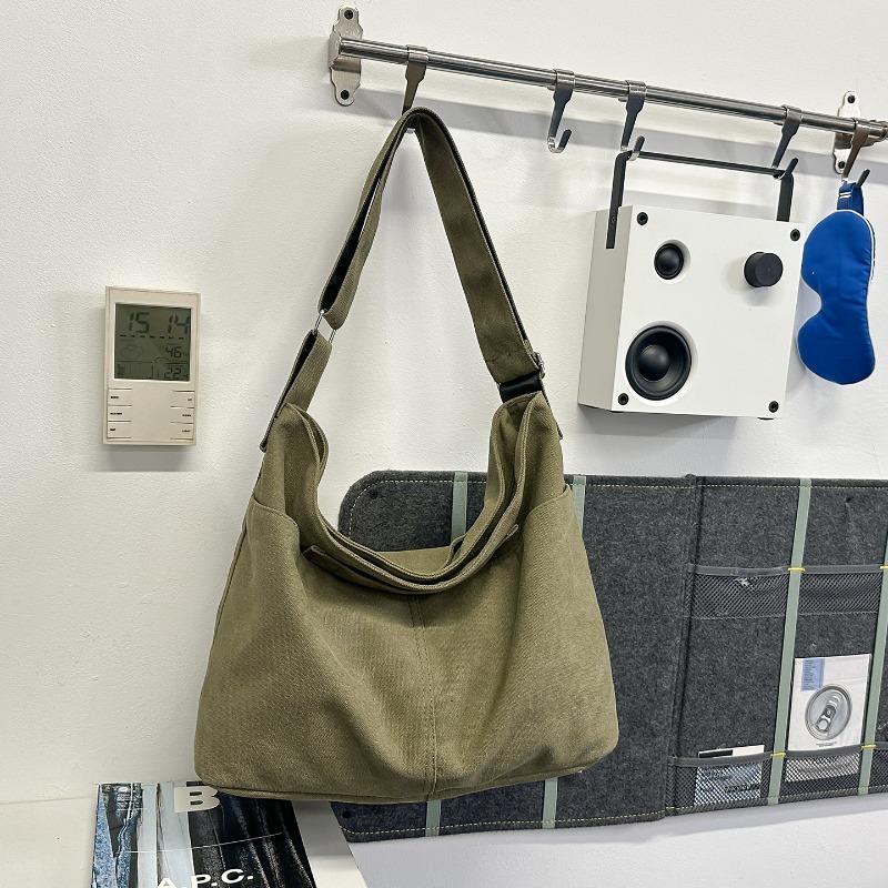 Japanese Simple Urban Large-capacity Tote Travel Bag Handbag Men's and Women's Versatile Literary One-shoulder Messenger Canvas Bag