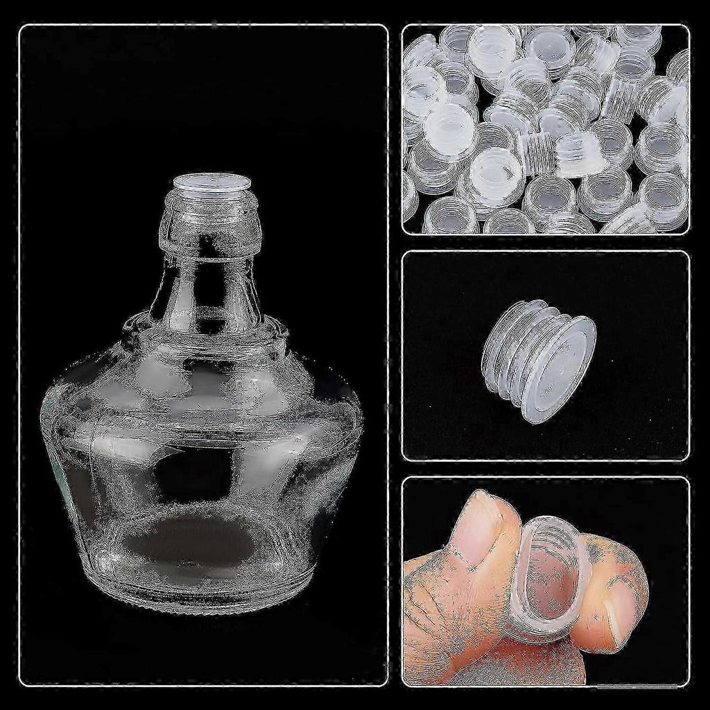 2025 50Pcs 1/2inch Salt and Pepper Shaker Stoppers Plastic Stopper Replacement Plug Bottle Caps Reusable Clear Round Plastic End Cap Storage Tool for
