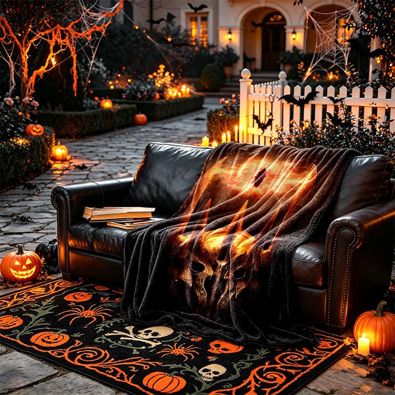 1pc Digital Print Nap Blanket, Mordor Eye Graphic Blanket for Home Use, All Season Warmth, Christmas and Valentine's Day Gift Blanket