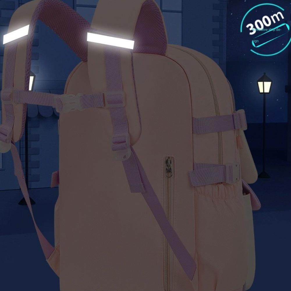 Side-Open Rabbit Children Backpack Oxford Student School Bag Simple Shoulders Bag  Primary School