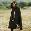 Gothic Open Front Hooded Cardigan Women Autumn Long Coat Solid Color Cloak Cape Winter Outdoor Jackets