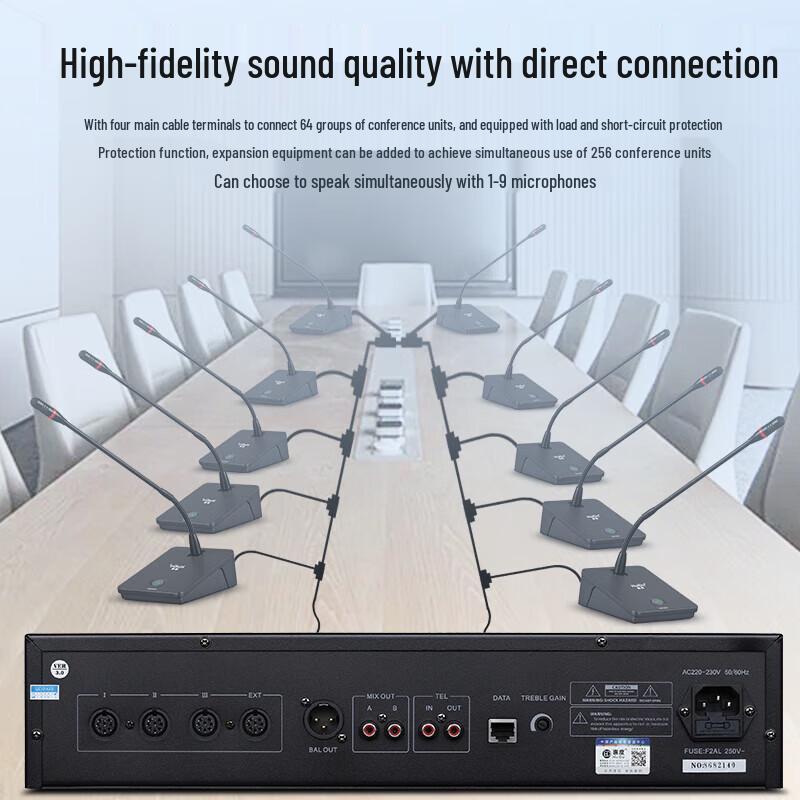 HuiDu YX-X4 Series Professional Wired Discussion Conference Microphone System (CN Version)