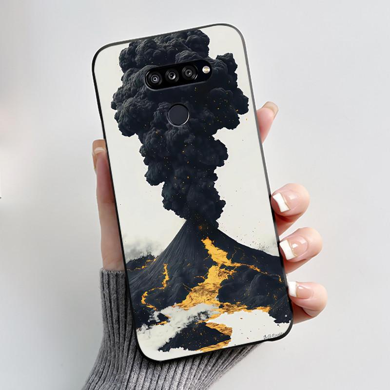 Soft Shockproof Phone Case For LG K50S Bumper Silicone Black Case New Design Viral Pattern Koi Shell Cute Colorful Cover