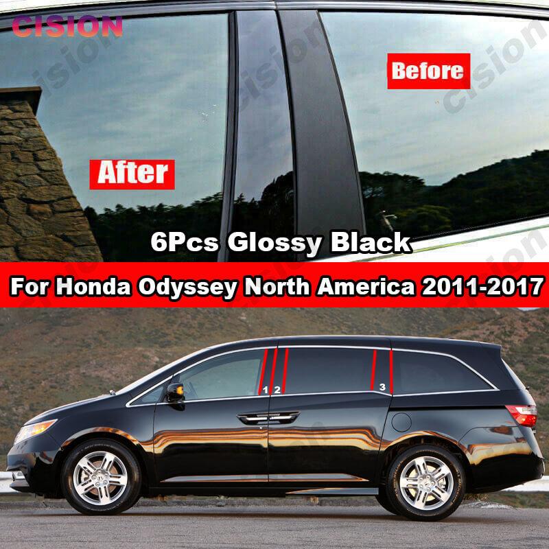 

Оконно-дверная колонна BC, стойка, накладка для Honda Odyssey 2011-2017, США, глянцевый черный, из углеродного волокна, с зеркальным эффектом, ПК