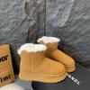 Fashion 2024 Luxury Winter Women Short Plush Warm Snow Boots Casual Shoes New Suede Fur Chelsea Ankle Boots Flats Platform Ladies Shoes