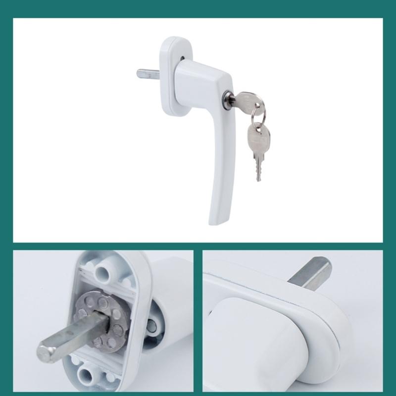 Upgraded Lockable Window Handle Aluminium Window Handle Balcony Door Handle Child Lock with Key & Screws Window Lock