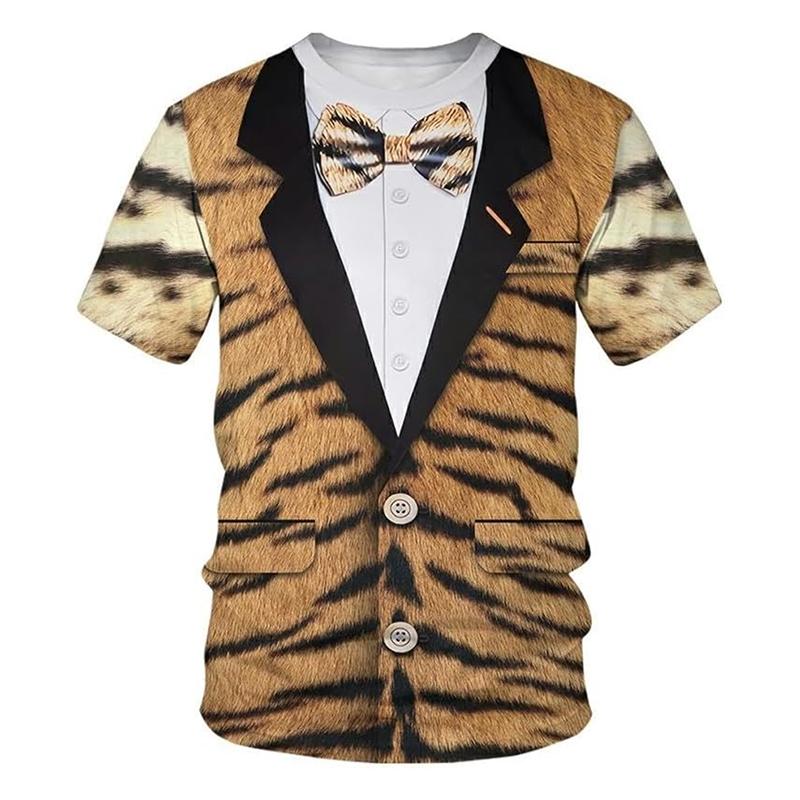 

Летняя футболка с круглым вырезом, 3D-принтом забавных животных для ролевых игр, модная повседневная мужская футболка с коротким рукавом 6XL