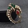 New Rhinestone Vintage Fashion Brooches For Women Red Bead Retro Pin Jewelry 2 Colors Available Good Gift