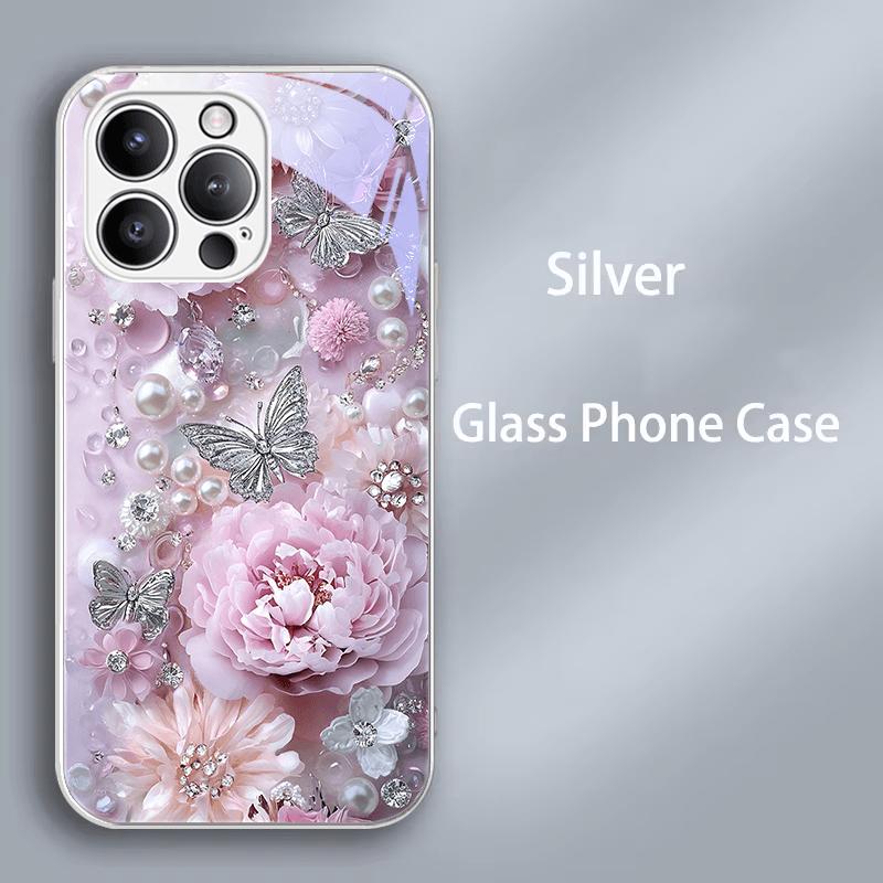 Glass Case For iPhone 16e 16 Pro Max Tempered Glass Fashion Cases For iPhone 11 Pro 12 13 Mini 14 15 Plus Hard PC Phone Cover