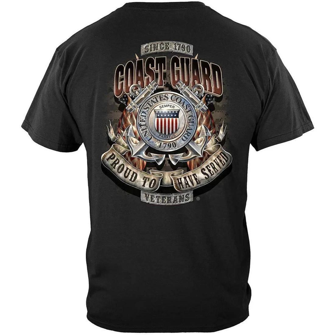 U.S. Coast Guard Veteran T-Shirt Military Patriotic Tribute USA Graphic Tee S
