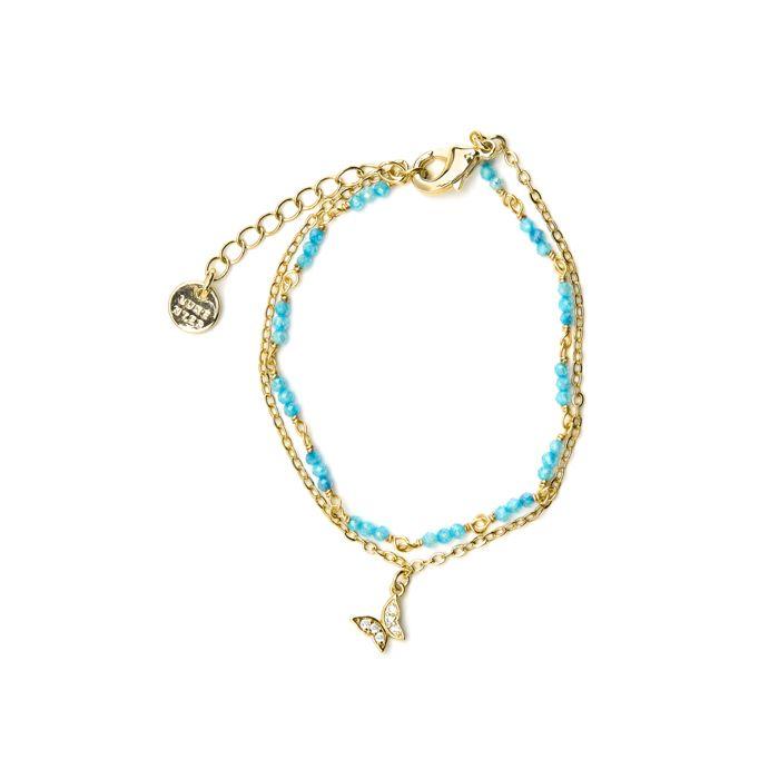 Bracelet - Luxenter - Zinli - Cristal Bleu - Finition or Jaune 18k - 16cm + 3cm D'extension