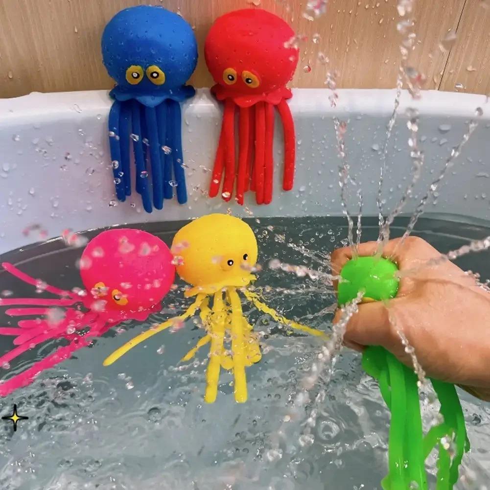 Bai Fen Bai Toys Toys Toys Baby Bath Sponge Water Absorbing Octopus Squeezing Stress Relief Summer Swimming Play Water Bath Toy For Children