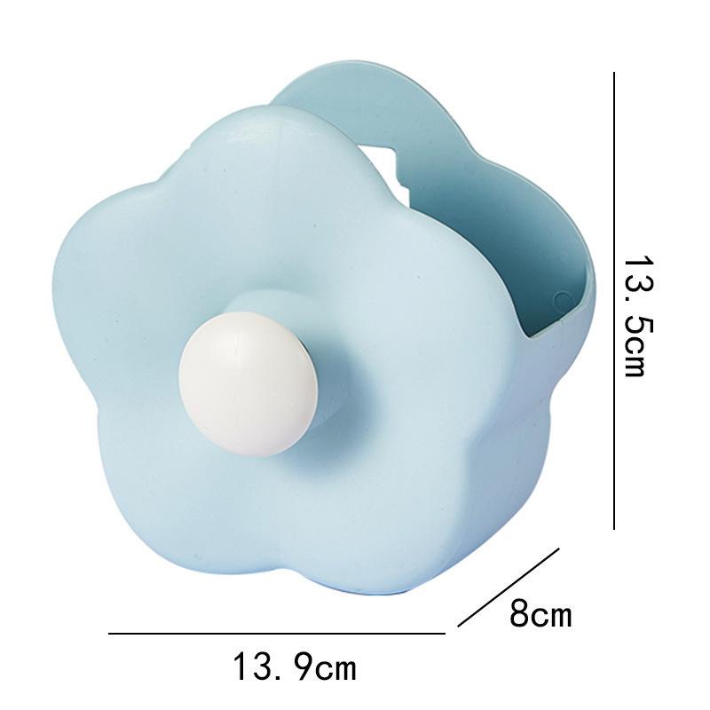 1PC Flower Makeup Brush Storage Box Wall Hanging Home Bathroom Vanity Table Top Comb Toothbrush Cute Cartoon Storage Box