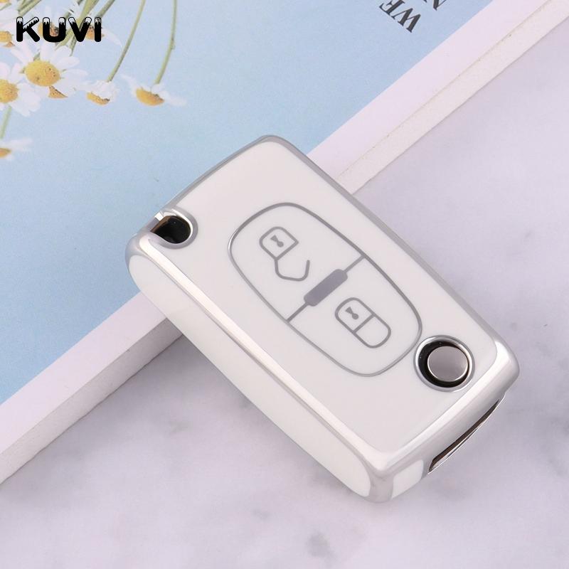 Nový TPU kryt pouzdra na dálkové ovládání na auto pro Peugeot 107 207 307 308 407 607 3008 5008 pro Citroen Xsara Picasso C5 C6 C8 Keyless