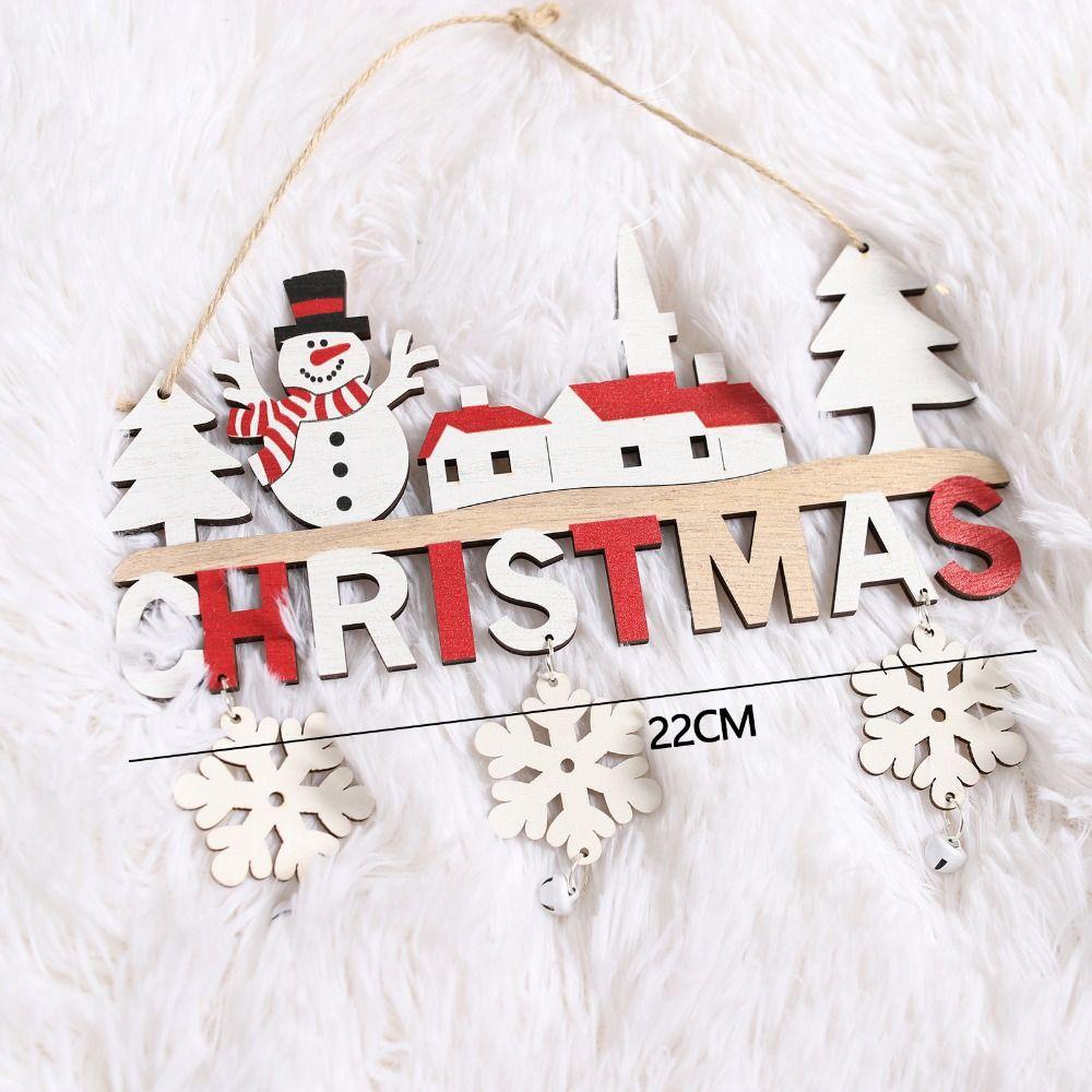 New Wooden Hanging Ornaments Creative Party Supplies Xmas Tree Pendants Santa Claus Happy New Year Door Pendants