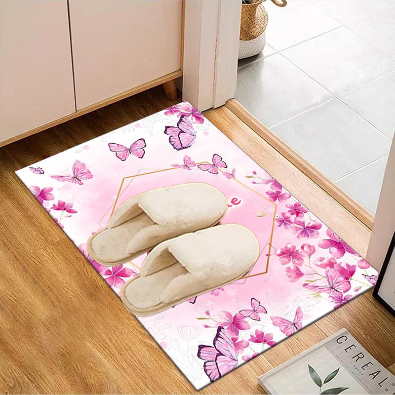 1PC Custom Name Butterfly Dreams Frame Theme Floor Mat Ideal for Living Room, Game Rooms, Office, Bedroom Floor Mat Design