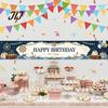 Neon Cyberspace Theme Large Happy Birthday Yard Banner Sign, 70 x 15 Inch Ornament Outdoor Backdrop Decoration for Boys Girls Party Supplies